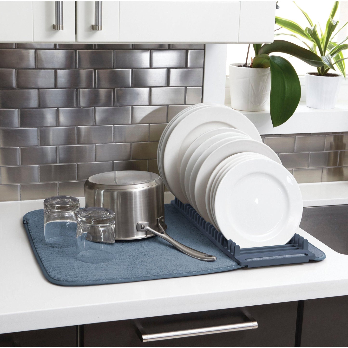 UDry Dish Rack with Drying Mat